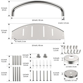 Satin Brushed Nickel Shower Grab Bar w/Storage Shelf 18 Inch, Zepolu Stainless Steel 2-in-1 Shampoo Shelf Grab Bar, Wall Mount Safety Balance Bar for Bathroom Support Handrail Assist Handle for Senior