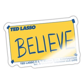 Spreadshirt Ted Lasso Believe Sign Sticker, 10 x 10 cm, Gloss White