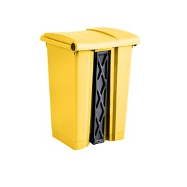 Zedfire Plastic Garbage Bin with Foot Pedal, Hands-Free Garbage Can, Yellow, 12 Gallon Rectangular Step-On Commercial Trash Can for Restaurant/Office/Kitchen