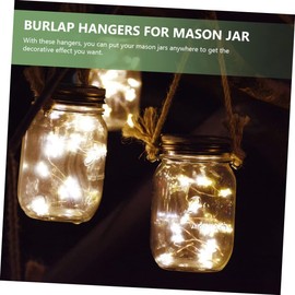 BESTYASH Pack of 6 Preserving Jars Handle Hanging Canning Jars Glass Hooks Cucumber Jar Hanger Wire Hanger Container Cable Holder Solar Rustic Stainless Steel