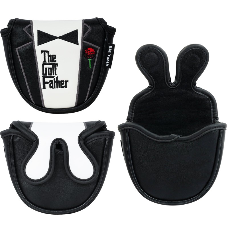 Golf Mallet Putter Head Cover Magnetic Closure Centre-shaft Club Protector