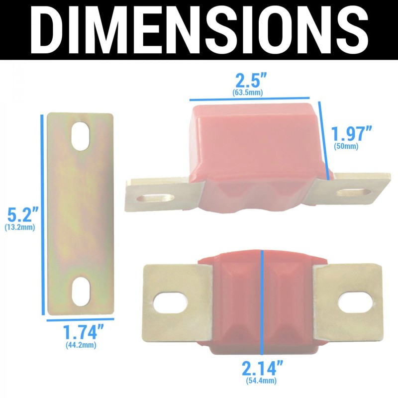 Helix Red Polyurethane GM LS Swap Transmission Mount Kit For