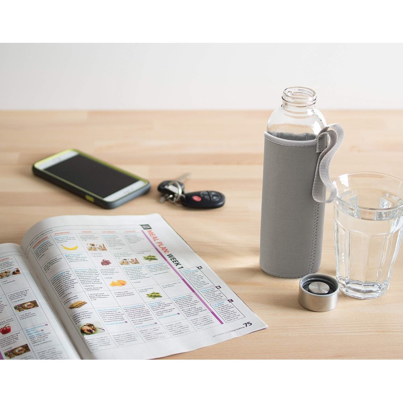 Epica glass bottles with lids – 18oz glass water bottles,