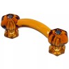 Furniture Knowledge AMBER Glass Handle Hexagonal posts orange yellow flame