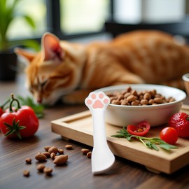 Enyolidimk Pink Silicone Pet Food Spoon, Cat Food Can Opener Paw, Wet or Dry Food Short Spoon for Cat Dog With Mini Spatula, Feeding and Watering Supplies