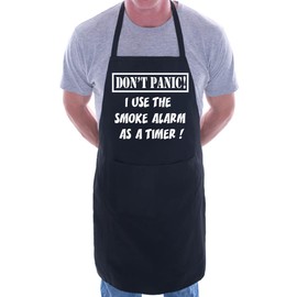 Print4U Don't Panic Fathers Day Gift Funny BBQ Cooking Novelty Apron Black