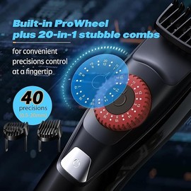 Voukad Beard Mustache Trimmer with 5 Attachments, 40 Adjustable Precisions, Waterproof, 240 Min Runtime - Personal Body Hair Trimmer for Men & Women Gift Choice