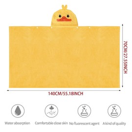 Shengruili Baby Hooded Towel, 70 x 140 cm, Hooded Towel Baby, Super Absorbent Toddler Bath Towels, Bath Towel Set, Bath Towels Hooded Towel, Bath Towel with Hood
