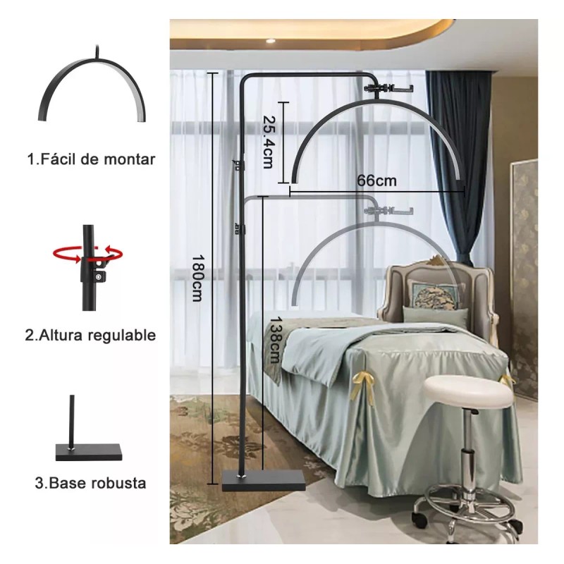 Cthtbs Lampara Para Pestañas Spa Ajustable 1.35-1.8m 40w 3000-6000k