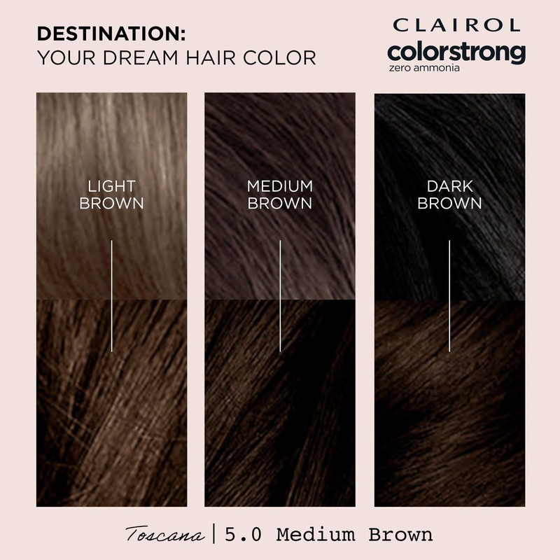 Clairol ColorStrong Permanent Zero Ammonia Hair Dye, 5.0 Medium Brown
