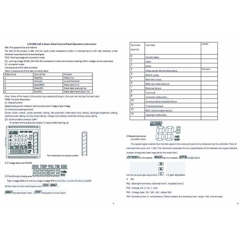 48V 60V 500W Sine Wave Brushless Controller Kit 3 Modes