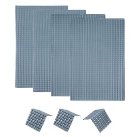 sourcing map Miniature Roof Tiles PVC Model Roof Tiles Mini DIY Tiles Model Building Set for Model Building Dolls Houses Garden Sand Table Dark Grey Pack of 4