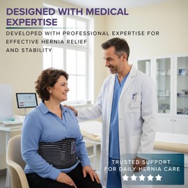 Abdomencare Umbilical Hernia Belt for Men and Women | Abdominal Hernia Belt for Women & Men with 2 Unique Compression Pads | Belly Button Umbilical Hernia Belts for Men | Hernia Support Binder | L/XL