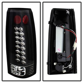 ACANII - For 1988-1998 Chevy Silverado GMC Sierra Suburban Tahoe Black LED Tail Lights Brake Lamps Pair Set Left+Right