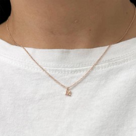 Jewelry Shop M nif0030 Milgrain Initial Necklace, Made in Japan, Hypoallergenic, Women's, Simple, No Gemstone