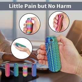 SnapMorph Little Ouchies Fidget Toys，3D Printed Spiky Grippie Stim Keychain Fidget Toy for Stress Relief & Focus,Blue+Pink