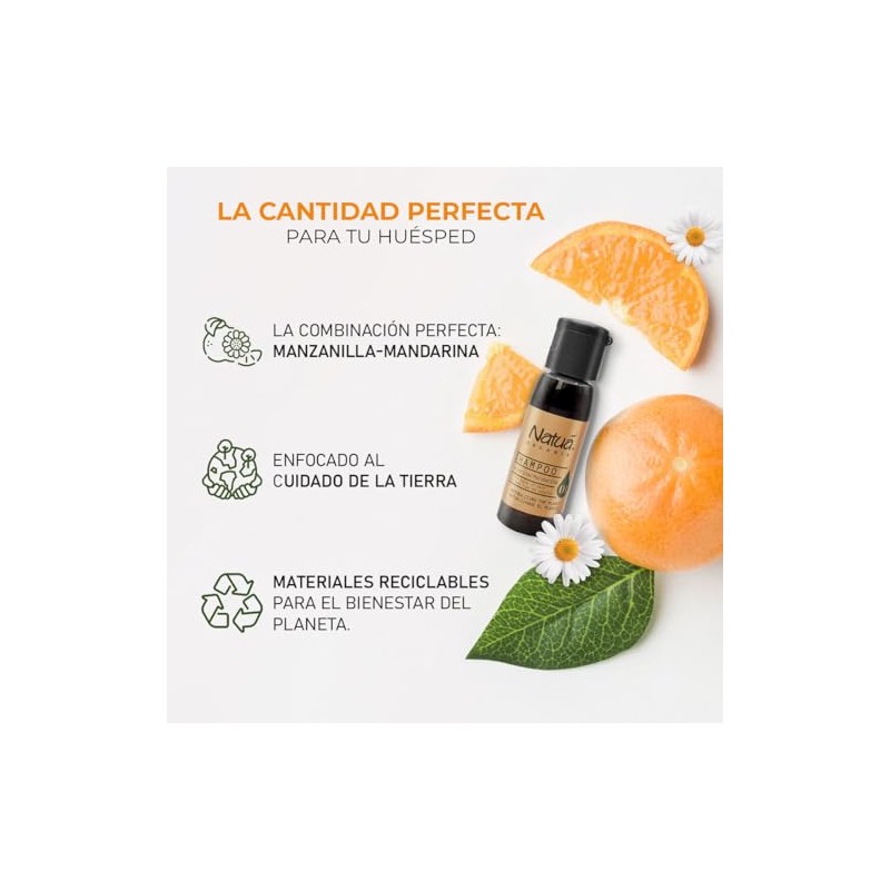 Amenidades Hoteleras Shampoo 25 ml Natua Organia 126 piezas