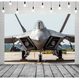 Loccor 7x5ft Fabric Jet Fighter Backdrop Air Combat Fighter Military Photography Background Military Theme Top Gun Birthday Party Decorations Air Force Pilot Photo Booth Studio Props