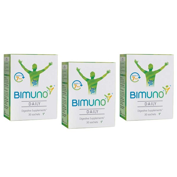 Bimuno Original - Daily Prebiotic Food Supplements. Gut Health Support for Men, Women, Kids & Bifidobacterium Culture. High in Fibre. Taste Free, Vegetarian, Gluten Free | 3 Pack (90 Sticks)