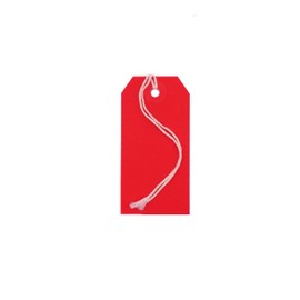 K-Kraft USA-Made Gift Tags Pre-Strung in Variety of Colors and Sizes (#2 = 3.25 x 1.625 inches, PRE-Strung RED)