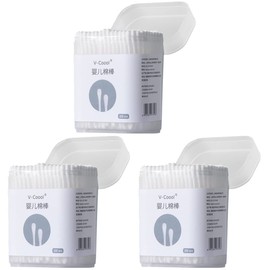 Toddmomy 600 Pcs Cotton Swab Swabs Cotton Buds Nose Cleaner Ear Cleaners Ears Cleaner Makeup Cleaner Baby Ear Wax Cleaner Cotton Stick Disposable Plate White Absorbent Cotton Child