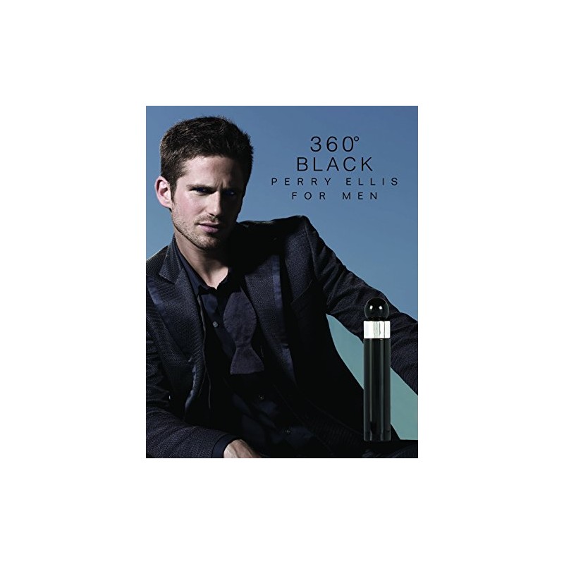 Perry Ellis 360 Black for Men, 3.4 fl oz EDT,