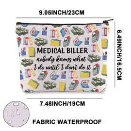 G2TUP Medical Biller Makeup Bag - Unisex Adult - Polyester - Waterproof - Zipper - 9.05" x 6.7" x 6.7" - Makeup, Travel
