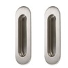 NGe Stainless Steel Oval Shape 120mm Recessed Sliding Door Flush