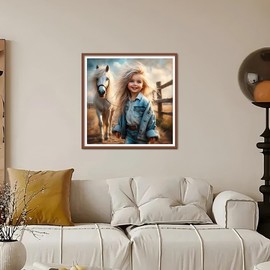 Kulvci Horse Diamond Art Painting Kits for Adults, Diamond Art Kits for Beginners, 5D DIY Full Drill Gem Craft for Home Decor Gift 12x12inch