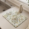 Qboo Drying Mat, Dishes, Kitchen, Soft Diatomaceous Earth, Washable, Soft,