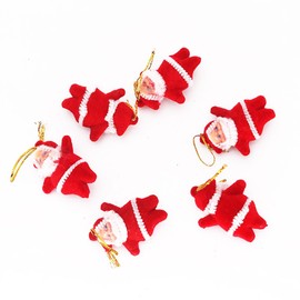 6 Pieces 7CM Santa Claus Dolls Christmas Pendants Santa Claus Hanging Christmas Tree Decorations Cute Mini Santa Claus Christmas Ornaments Gift