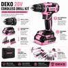 20V Pink Cordless Drill Tool Kit for DIY Repairs –