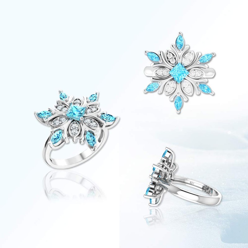 Belinda Jewelz Snowflake Ring for Womens 925 Sterling Silver Snowflake
