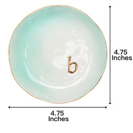 COLLECTIVE HOME - Ceramic Jewelry Tray, Decorative Trinket Dish for Rings Earrings Necklaces Bracelet Watch Keys, Birthday Mother's Day Christmas Gift for Women, 4.75", Colored Surface (B)