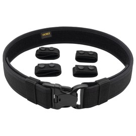 TACNEX Duty Belt w/ 4 Keepers 2.25" Nylon Stiff Utility Belt Police Correctional Officer Work Patrol Gear Carrier M