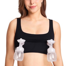 MOMANDA Pumping Bra Longline Square Neck Sleeveless Maternity Workout Tank Tops for Women Black Medium