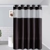 Dark Grey No Hook Extra Long Shower Curtain 96 Length,Polyester