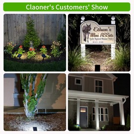 Claoner 32 LED Solar Landscape Spotlights, Wireless Waterproof Solar Landscaping Spotlights Outdoor Solar Powered Spotlights for Yard Garden Driveway Porch Walkway Pool Patio- Cold White(4 Pack)