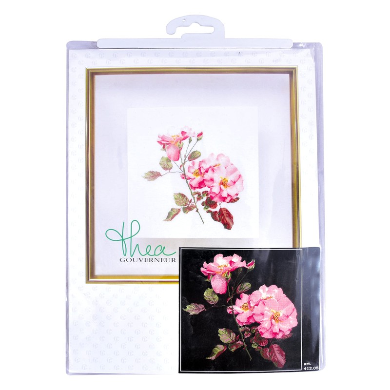 Thea Gouverneur On Aida Counted Cross Stich Kit 17.5"X17.5"-Rosa Leersum