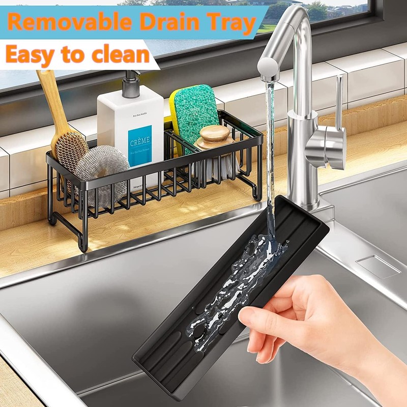 Latawon Kitchen Sink Organizer,Sink Caddy Sponge Holder for Kitchen Sink