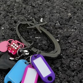 MORWLAT Star Black Carabiner Y2K Keychain, Extra-Large Shiny Chrome Karibiner, Minimal Stainless Steel for Men&Women Bag Purse Gift