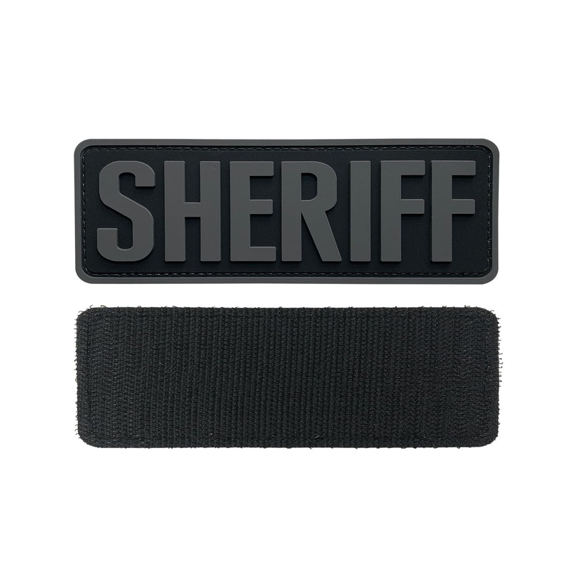 uuKen Sheriff Vest Patch Big 6x2 inch Subdued Black and