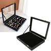 Pin Display Case Dustproof Transparent Glass Lid Badge Storage Box