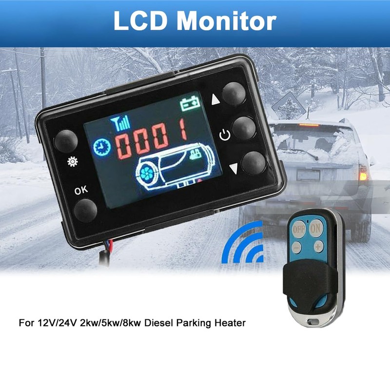 TOP-VIGOR Universal Diesel Air Heater Controller Thermostat Switch with LCD