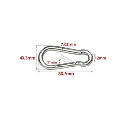 Leliafleury 2Pcs Spring Snap Hooks M8 Stainless Steel Carabiner Clip Spring Key Clips for Keychains DIY Accessories, Silver