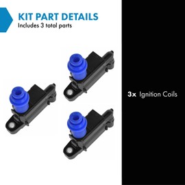 TRQ Ignition Coil Set Compatible with 1998-2005 Lexus GS300 2001-2005 IS300 1998-2000 SC300 1998 Toyota Supra