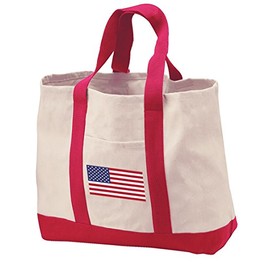 USA Flag Tote Bag CANVAS American Flag Totes Shopping Travel Beach or Pool BROAD