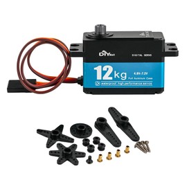 DIYmall 12KG Digital Servo High Torque Full Metal Gear 180 Degree 7.4V Waterproof Robot RC Servo for 1/10 1/8 Car