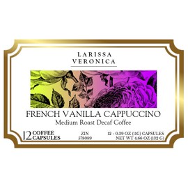 French Vanilla Cappuccino Medium Roast Decaf Coffee (Single Serve K-Cup Pods) (Gourmet, Naturally Flavored, Whole Coffee Beans) (12 pods, ZIN: 578089)