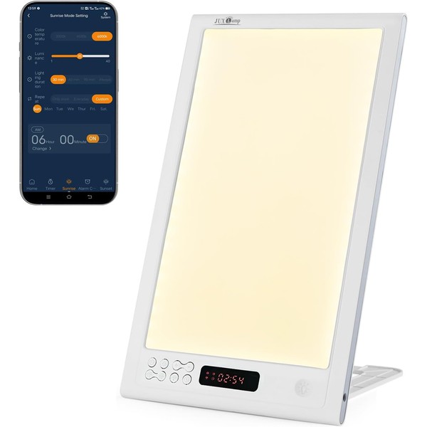 Light Therapy Lamp 12000 Lux Bright Light Alarm Clock to